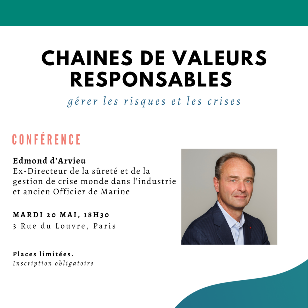 Conférence - chaines de valeurs responsables, gérer les risques et les crises